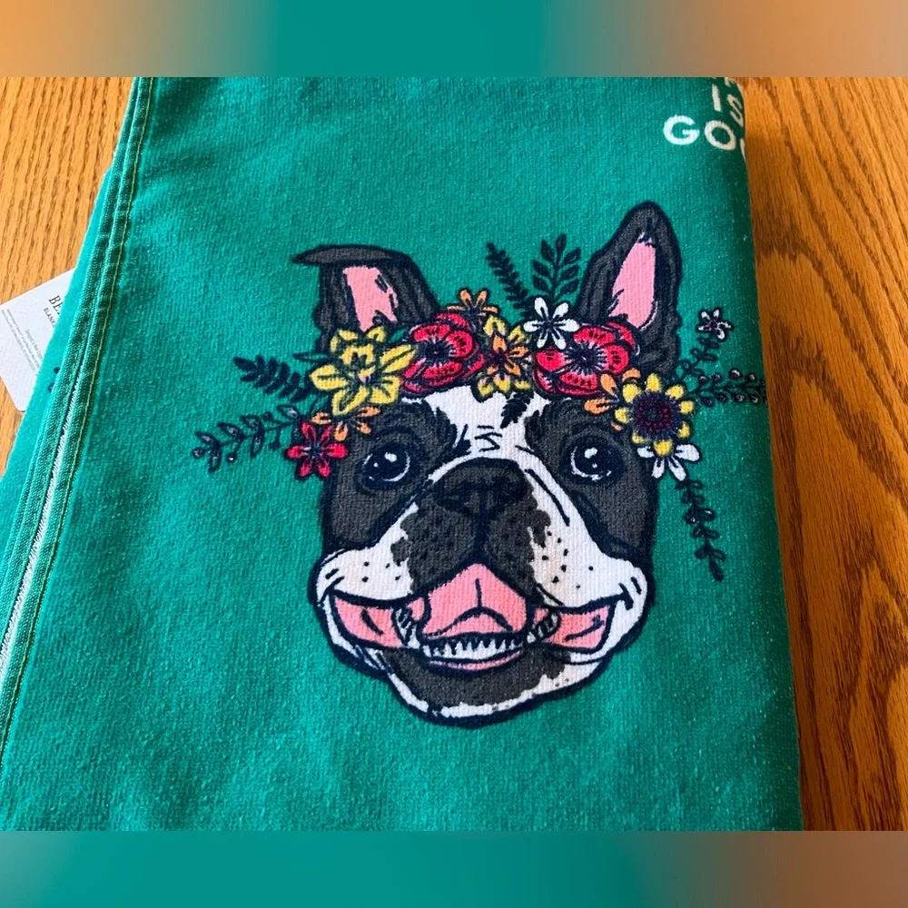 NWT Life is Good Oversized Teal Dog Beach Towel